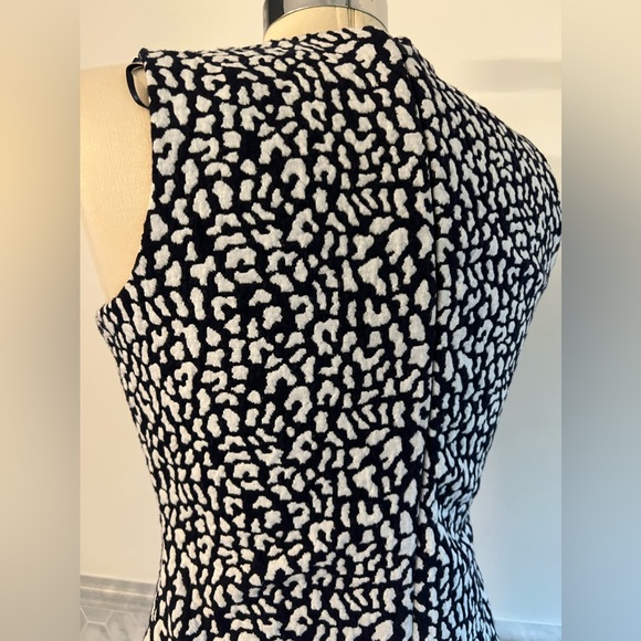 New Sleeveless Cheetah Print Black and White Midi Dress Sz M - Picture 9 of 11